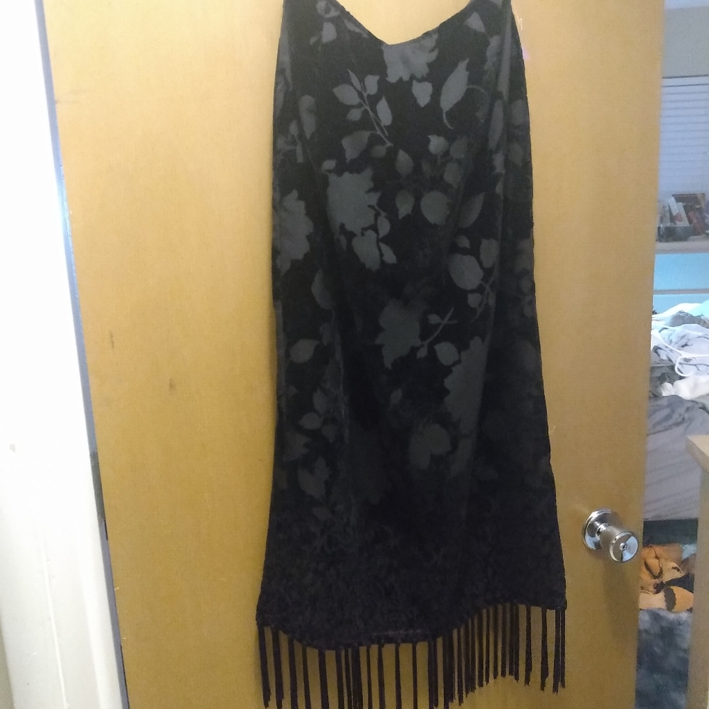 Black skirt with fringe bottom